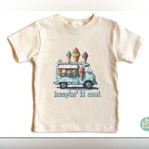 Toddler 3T 3t Girls Boys Ice Cream Truck T-Shirt Summer Vibes Unisex Little Kids